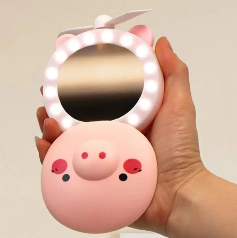 MirrorGlow™ - O Espelho de Maquiagem com LED e Ventilador para uma Make Perfeita!