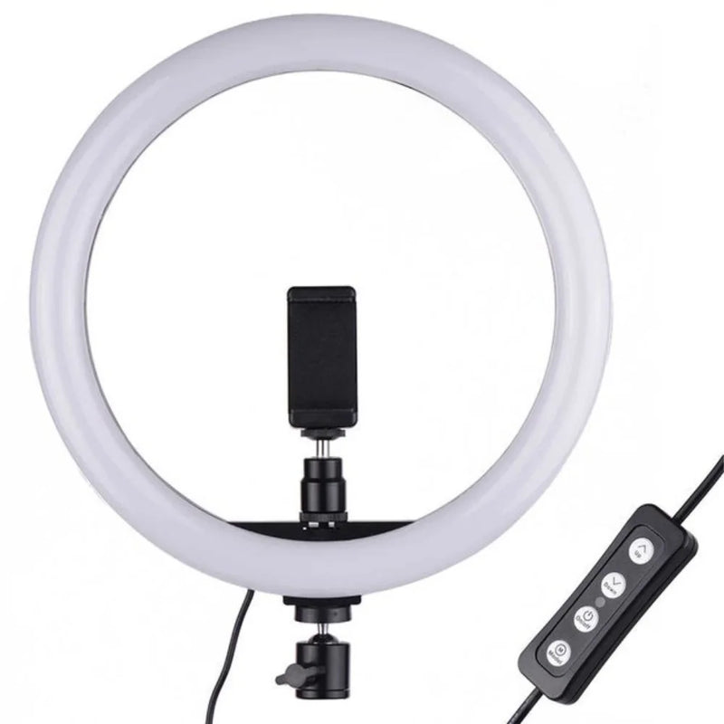 Anel Ring Light LED 32cm (13") Sem Tripé - Iluminação Profissional Ajustável para Fotos e Vídeos, Compacta
