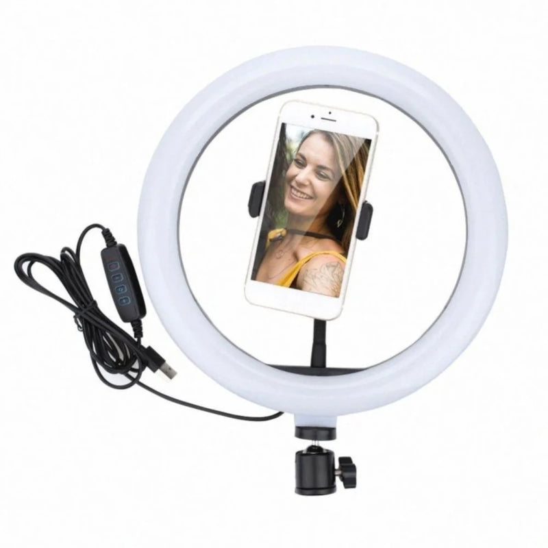 Anel Ring Light LED 32cm (13") Sem Tripé - Iluminação Profissional Ajustável para Fotos e Vídeos, Compacta